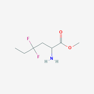 molecular formula C7H13F2NO2 B8386208 Methyl 2-amino-4,4-difluorohexanoate 