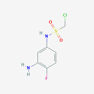 molecular formula C7H8ClFN2O2S B8386248 N-(3-amino-4-fluorophenyl)-1-chloromethanesulfonamide 