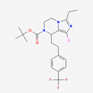 3-ethyl-1-iodo-8-[2-(4-trifluoromethyl-phenyl)-ethyl]-5,6-dihydro-8H-imidazo[1,5-a]pyrazine-7-carboxylic acid tert-butyl ester