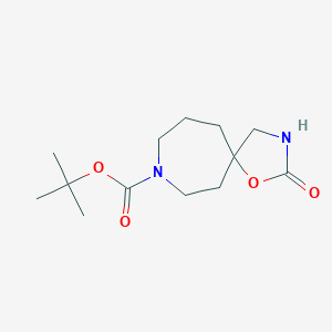 molecular formula C13H22N2O4 B8386379 Tert-butyl 2-oxo-1-oxa-3,8-diazaspiro[4.6]undecane-8-carboxylate 