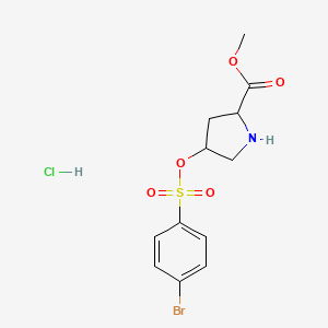 molecular formula C12H15BrClNO5S B8386400 methyl 4-(4-bromophenyl)sulfonyloxypyrrolidine-2-carboxylate;hydrochloride 