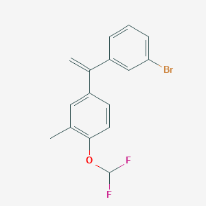 molecular formula C16H13BrF2O B8386405 4-[1-(3-Bromophenyl)vinyl]-1-difluoromethoxy-2-methylbenzene 
