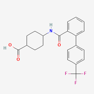 molecular formula C21H20F3NO3 B8386415 4-[(4'-Trifluoromethylbiphenyl-2-carbonyl)amino]cyclohexanecarboxylic acid 