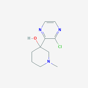 molecular formula C10H14ClN3O B8386418 3-(3-Chloropyrazinyl)-1-methyl-3-piperidinol 