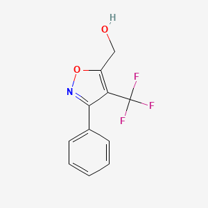 molecular formula C11H8F3NO2 B8386429 (3-Phenyl-4-(trifluoromethyl)isoxazol-5-yl)methanol 