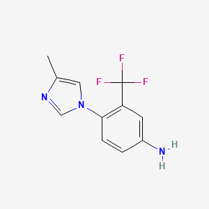 molecular formula C11H10F3N3 B8386469 4-(4-Methyl-1H-imidazol-1-yl)-3-(trifluoromethyl)aniline 
