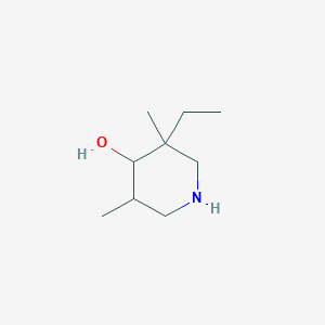 molecular formula C9H19NO B8386472 3,5-Dimethyl-3-ethyl-4-hydroxypiperidine 