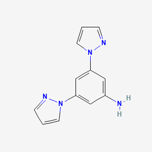 molecular formula C12H11N5 B8386515 3,5-di(1H-pyrazol-1-yl)aniline 