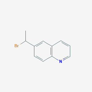 molecular formula C11H10BrN B8386527 6-(1-Bromoethyl)-quinoline 
