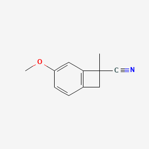molecular formula C11H11NO B8386534 1-Cyano-5-methoxy-1-methylbenzocyclobutene 