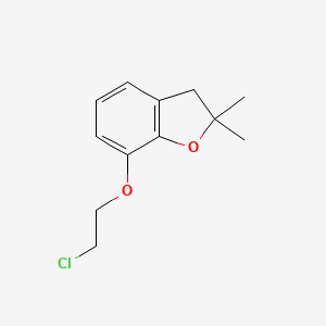 molecular formula C12H15ClO2 B8386543 2,3-Dihydro-2,2-dimethyl-7-(2'-chloro-ethoxy)-benzofuran 
