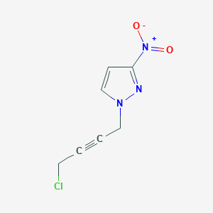molecular formula C7H6ClN3O2 B8386545 1-(4-chloro-but-2-ynyl)-3-nitro-1H-pyrazole 