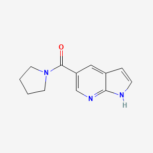 molecular formula C12H13N3O B8386850 Pyrrolidin-1-yl-(1H-pyrrolo[2,3-b]pyridin-5-yl)-methanone 