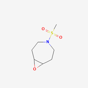 molecular formula C7H13NO3S B8387021 1-methanesulphonyl-hexahydro-4,5-epoxy-1H-azepine 
