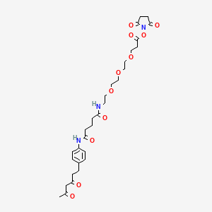 molecular formula C30H41N3O11 B8387023 2,5-Dioxopyrrolidin-1-yl 18-((4-(3,5-dioxohexyl)phenyl)amino)-14,18-dioxo-4,7,10-trioxa-13-azaoctadecan-1-oate 