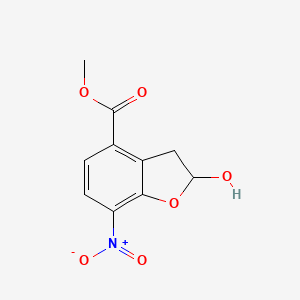 molecular formula C10H9NO6 B8387076 Methyl 2-hydroxy-7-nitro-2,3-dihydrobenzofuran-4-carboxylate 