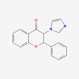 (+-)-2-phenyl-3-(1H-imidazol-1-yl)-2,3-dihydro-4H-benzopyran-4-one