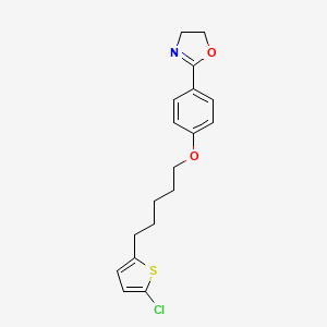 molecular formula C18H20ClNO2S B8387334 Oxazole, 2-[4-[[5-(5-chloro-2-thienyl)pentyl]oxy]phenyl]-4,5-dihydro- 