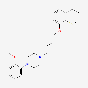 molecular formula C24H32N2O2S B8387563 Piperazine, 1-(4-((3,4-dihydro-2H-1-benzothiopyran-8-yl)oxy)butyl)-4-(2-methoxyphenyl)- CAS No. 153804-24-1