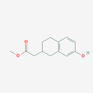 molecular formula C13H16O3 B8387603 Methyl 2-(7-hydroxy-1,2,3,4-tetrahydronaphthalen-2-yl)acetate 