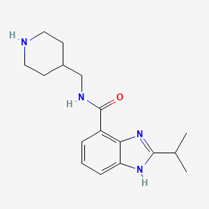 molecular formula C17H24N4O B8387625 N-(piperidin-4-ylmethyl)-2-(propan-2-yl)-1H-1,3-benzodiazole-4-carboxamide 