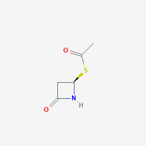 molecular formula C5H7NO2S B8387670 (4R)-4-Acetylthio-2-oxoazetidine 