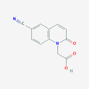 molecular formula C12H8N2O3 B8387689 2-(6-cyano-2-oxoquinolin-1(2H)-yl)acetic acid 