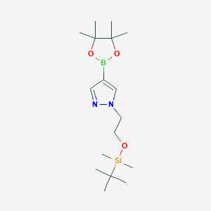 molecular formula C17H33BN2O3Si B8387695 1-(2-(tert-butyldimethylsilyloxy)ethyl)-4-(4,4,5,5-tetramethyl-1,3,2-dioxaborolan-2-yl)-1H-pyrazole CAS No. 1233526-53-8