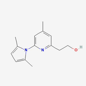 molecular formula C14H18N2O B8387820 6-(2-Hydroxyethyl)-4-methyl-2-(2,5-dimethylpyrrol-1-yl)pyridine 