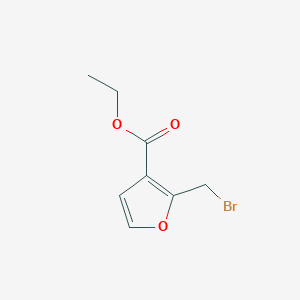 molecular formula C8H9BrO3 B8387989 Ethyl 2-bromomethyl-3-furoate 