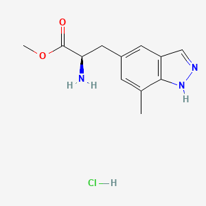 molecular formula C12H16ClN3O2 B8388267 Methyl (R)-2-amino-3-(7-methyl-1H-indazol-5-yl)propanoate hydrochloride 