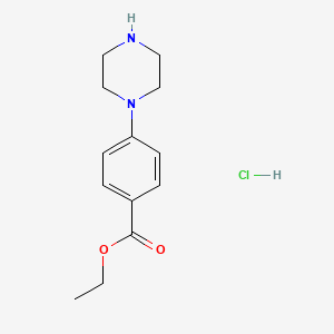 molecular formula C13H19ClN2O2 B8388294 Ethyl 4-(piperazin-1-yl)benzoate hydrochloride 