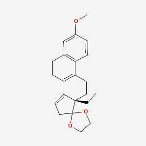 molecular formula C22H26O3 B8388727 13beta-Ethyl-3-methoxy-17,17-ethylenedioxygona-1,3,5(10), 8,14-pentaene 