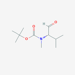 molecular formula C11H21NO3 B8388939 Carbamic acid, (1-formyl-2-methylpropyl)methyl-, 1,1-dimethylethyl ester, (S)- 