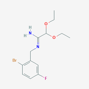 molecular formula C13H18BrFN2O2 B8388984 N-(2-bromo-5-fluorobenzyl)-2,2-diethoxyacetamidine 
