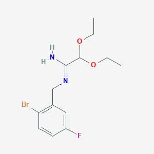 N-(2-bromo-5-fluorobenzyl)-2,2-diethoxyacetimidamide