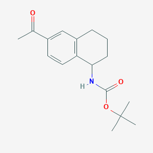 molecular formula C17H23NO3 B8389092 Tert-butyl 6-acetyl-1,2,3,4-tetrahydronaphthalen-1-ylcarbamate 