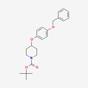 molecular formula C23H29NO4 B8389234 Tert-butyl 4-[4-(benzyloxy)phenoxy]piperidine-1-carboxylate 