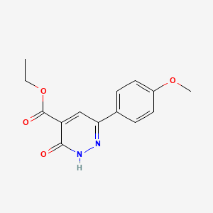 molecular formula C14H14N2O4 B8389265 Ethyl 6-(4-methoxyphenyl)-3-oxo-2,3-dihydropyridazine-4-carboxylate 