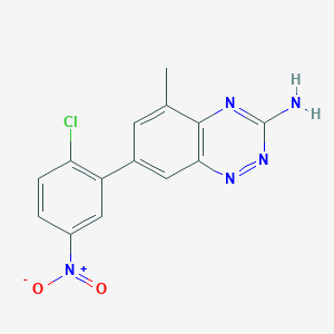 molecular formula C14H10ClN5O2 B8389312 7-(2-Chloro-5-nitro-phenyl)-5-methyl-benzo[1,2,4]triazin-3-ylamine 