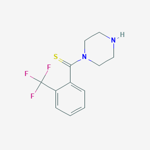 molecular formula C12H13F3N2S B8389323 Methanethione, 1-piperazinyl[2-(trifluoromethyl)phenyl]- 
