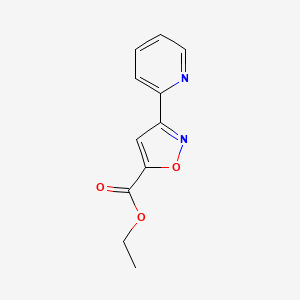 molecular formula C11H10N2O3 B8389419 Ethyl 3-(pyridin-2-yl)isoxazole-5-carboxylate 