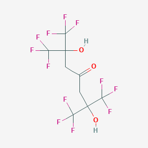 molecular formula C9H6F12O3 B083895 4-Heptanone, 2,6-bis(trifluoromethyl)-2,6-dihydroxy-1,1,1,7,7,7-hexafluoro- CAS No. 10487-11-3