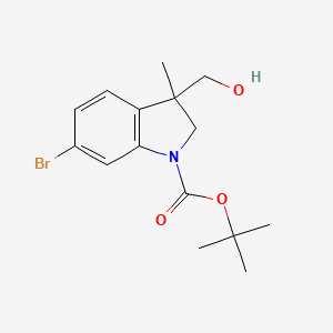 6-Bromo-3-hydroxymethyl-3-methyl-2,3-dihydro-indole-1-carboxylic acid tert-butyl ester