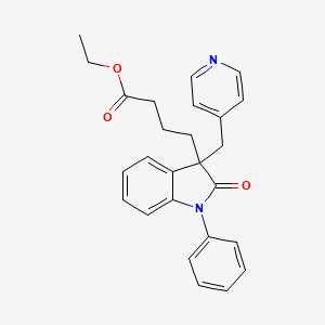 molecular formula C26H26N2O3 B8389666 Ethyl 4-[2-oxo-1-phenyl-3-(pyridin-4-ylmethyl)indol-3-yl]butanoate 