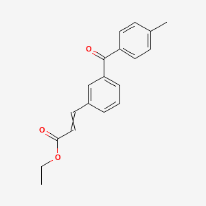 molecular formula C19H18O3 B8389681 Ethyl 3-[3-(4-methylbenzoyl)phenyl]prop-2-enoate CAS No. 87849-56-7