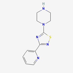 molecular formula C11H13N5S B8389716 1-(3-Pyridin-2-yl-1,2,4-thiadiazol-5-yl)piperazine 