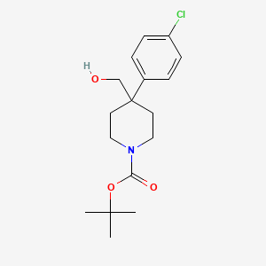 molecular formula C17H24ClNO3 B8389771 Tert-butyl 4-(4-chlorophenyl)-4-hydroxymethylpiperidine-1-carboxylate 