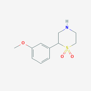 molecular formula C11H15NO3S B8389778 2-(3-Methoxyphenyl)-thiomorpholine1,1-dioxide 