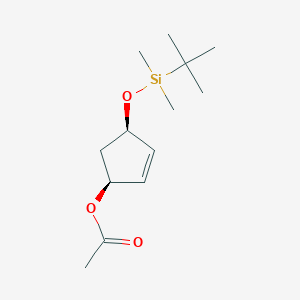 molecular formula C13H24O3Si B8389807 (1S,4R)-4-{[Tert-butyl(dimethyl)silyl]oxy}-2-cyclopenten-1-YL acetate 